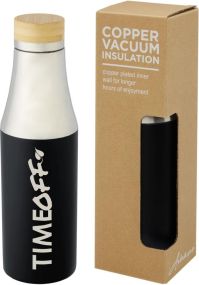 Hulan 540 ml Kupfer-Vakuum Isolierflasche mit Bambusdeckel als Werbeartikel
