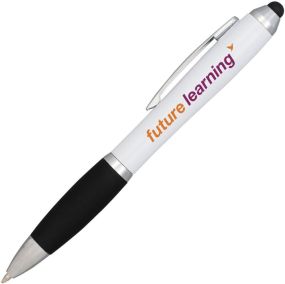 Stylus Kugelschreiber Nash mit schwarzem Griff als Werbeartikel