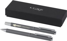 Lucetto Geschenkset mit Kugelschreiber und Tintenroller aus recyceltem Aluminium als Werbeartikel
