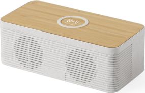 Bluetooth Lautsprecher mit Wireless Charger Trecam als Werbeartikel