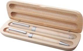 Kugelschreiber Set aus Holz Nawodu als Werbeartikel