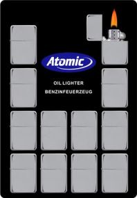 Benzinfeuerzeug Atomic Z-16 Softflame nachfüllbar als Werbeartikel