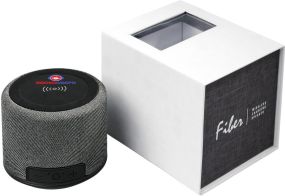 Bluetooth® Lautsprecher Fiber mit Funktion kabelloses Laden als Werbeartikel