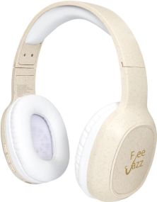 Bluetooth® Kopfhörer Riff mit Mikrofon, aus Weizenstroh als Werbeartikel