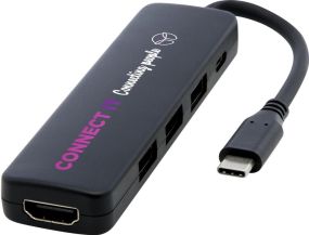 Loop Multimedia-Adapter aus RCS Kunststoff USB 2.0-3.0 mit HDMI-Anschluss als Werbeartikel
