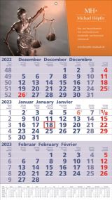 3 Monats-Wandkalender Standard 1 Plus, 3-sprachig als Werbeartikel
