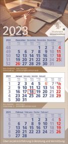 3 Monats-Wandkalender Premium 3, 4-sprachig als Werbeartikel