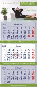 3 Monats-Wandkalender Classic 3, deutsch als Werbeartikel