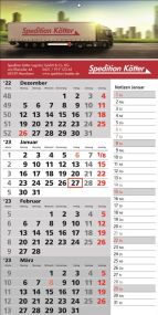 4 Monats-Wandkalender Memo, deutsch als Werbeartikel