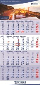 4 Monats-Wandkalender Quattro 3-sprachig mit Fußleiste als Werbeartikel