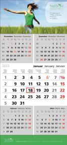 5-Monats-Wandkalender Top Five 3-sprachig mit Fußleiste als Werbeartikel