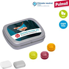 MINI-Klappdose mit Pulmoll als Werbeartikel