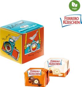 Mini Promo-Würfel mit Ferrero Küsschen als Werbeartikel