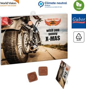 Schoko-Sonderform-Adventskalender Fairtrade als Werbeartikel