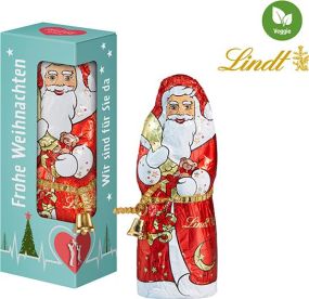 Lindt & Sprüngli Weihnachtsmann in Geschenkbox als Werbeartikel