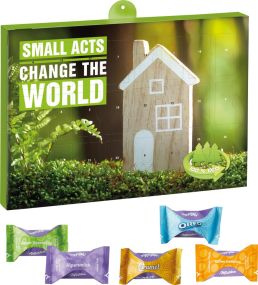 Premium Präsent-Adventskalender Eco mit Milka Zarte Momente als Werbeartikel