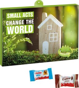 Premium Präsent-Adventskalender "Eco" BUSINESS mit Kinder Minis Mix als Werbeartikel