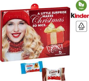 Premium Präsent-Adventskalender BUSINESS mit Kinder Minis Mix als Werbeartikel