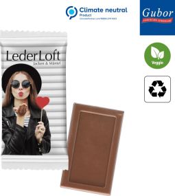 MIDI-Schokoladen-Täfelchen im Papierflowpack als Werbeartikel