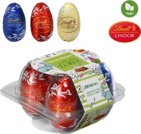 4er Lindor-Eier-Box mit Banderole als Werbeartikel