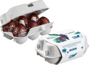 6er Ostereier-Karton mit Kinder Bueno Eiern als Werbeartikel
