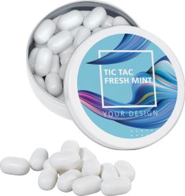 XS-Taschendose mit tic tac FRESH MINT, inkl. Werbedruck, kleine Mengen als Werbeartikel