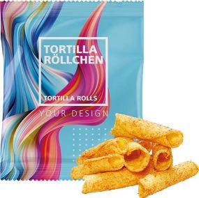 Tortilla Röllchen, 10g als Werbeartikel