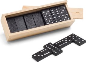 MIGUEL Domino Spiel in einer Holzschachtel als Werbeartikel