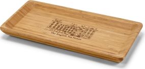 MUSTARD Servierbrett aus Bambus in einer Kraftpapier-Schachtel als Werbeartikel