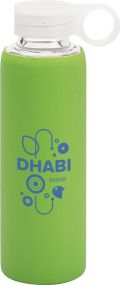 Sportflasche aus Borosilikatglas 380 ml Dhabi als Werbeartikel