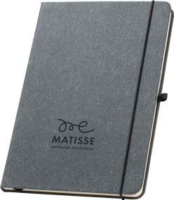 A5-Notizbuch aus recyceltem Leder mit linierten Blättern Matisse als Werbeartikel