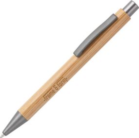 Kugelschreiber aus Bambus mit Clip Elliot als Werbeartikel