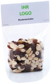 Studentenfutter: Trockenfrüchte mit Nüssen als Werbeartikel