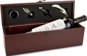 Präsenteset: Weinaccessoire-Kiste als Werbeartikel