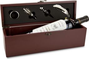 Präsenteset: Weinaccessoire-Kiste als Werbeartikel