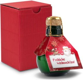 Präsenteset: Kleinste Sektflasche: Fröhliche Weihnachten als Werbeartikel