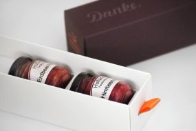 Individualisierbare Dankebox - Feinster Fruchtaufstrich als Werbeartikel