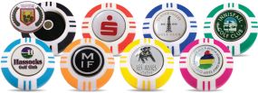 40 nmm Vegas Poker Chip Ballmarkierer Halter Logo als Werbeartikel