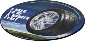 Untersetzer Brite-Mat® mit Reifenmaterial als Werbeartikel