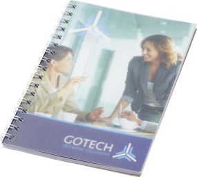 Notizbuch Desk-Mate® A6 Wire-O-Bindung als Werbeartikel