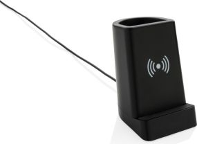 Wireless Charging Stiftehalter Light Up Logo 5W als Werbeartikel