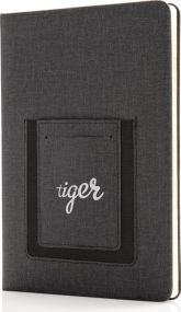 Deluxe A5 Notizbuch  liniert mit Telefontasche als Werbeartikel
