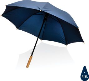 23" Impact Aware RPET Auto-Open Bambus-Schirm als Werbeartikel