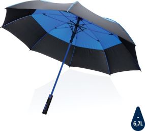 27" Impact Aware RPET Auto-Open Stormproof-Schirm als Werbeartikel