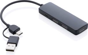 RCS recycelter USB-Hub mit Dual-Input als Werbeartikel