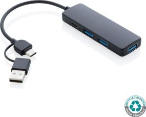 USB-Hub mit Dual-Input recycelt als Werbeartikel