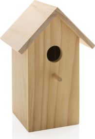 Holz-Vogelhaus als Werbeartikel