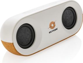 Oregon 10W Lautsprecher aus RCS recyc. Kunststoff und Kork als Werbeartikel