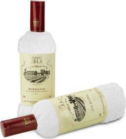 Wellness-Set: Château Frottee mit Rotwein oder Weißwein als Werbeartikel
