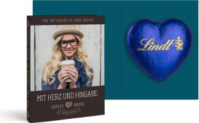 Werbekarte mit Lindt Schokoladen Herz 20 g als Werbeartikel